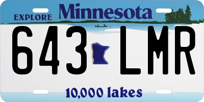 MN license plate 643LMR