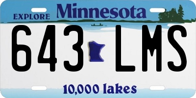 MN license plate 643LMS