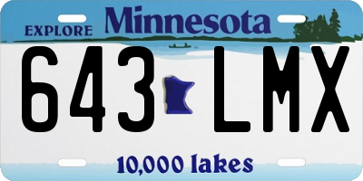 MN license plate 643LMX