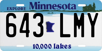 MN license plate 643LMY