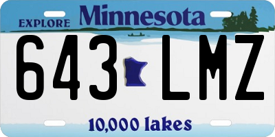 MN license plate 643LMZ
