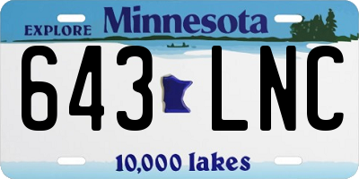 MN license plate 643LNC