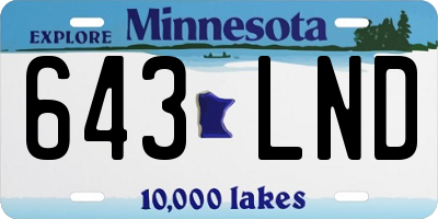 MN license plate 643LND