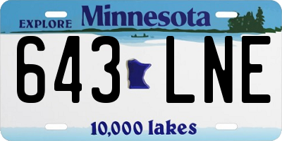 MN license plate 643LNE