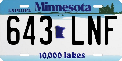 MN license plate 643LNF