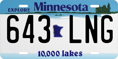 MN license plate 643LNG