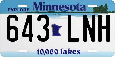 MN license plate 643LNH