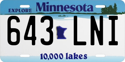 MN license plate 643LNI