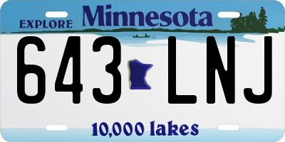 MN license plate 643LNJ