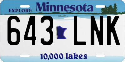 MN license plate 643LNK