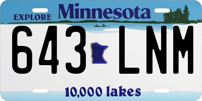 MN license plate 643LNM