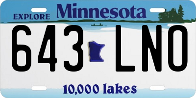 MN license plate 643LNO