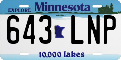 MN license plate 643LNP