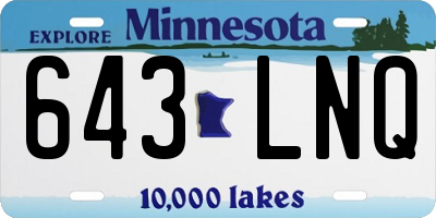 MN license plate 643LNQ