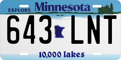 MN license plate 643LNT