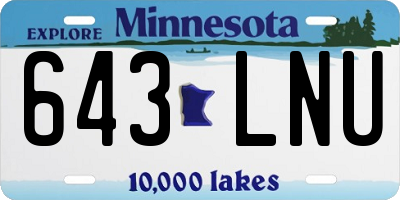 MN license plate 643LNU