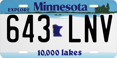 MN license plate 643LNV