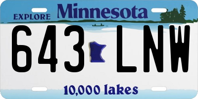 MN license plate 643LNW