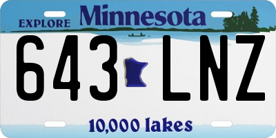 MN license plate 643LNZ