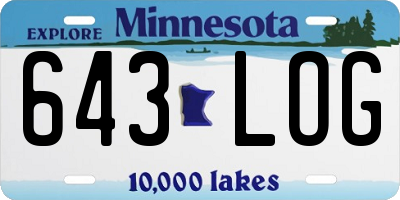 MN license plate 643LOG