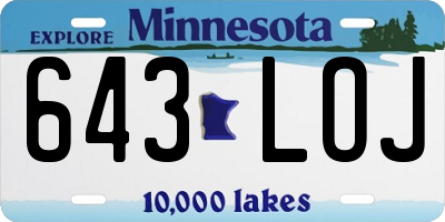 MN license plate 643LOJ