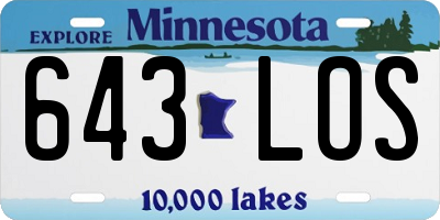 MN license plate 643LOS