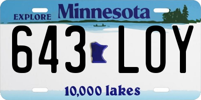 MN license plate 643LOY