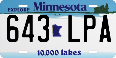 MN license plate 643LPA