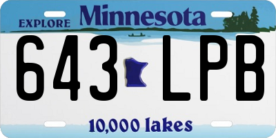 MN license plate 643LPB