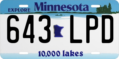MN license plate 643LPD