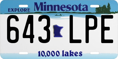 MN license plate 643LPE