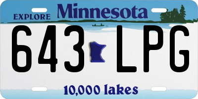 MN license plate 643LPG