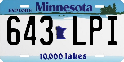 MN license plate 643LPI
