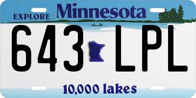 MN license plate 643LPL