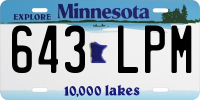 MN license plate 643LPM