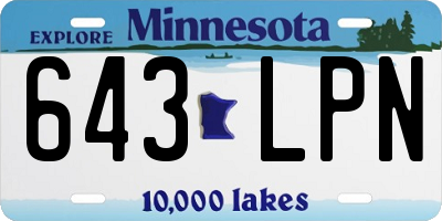 MN license plate 643LPN