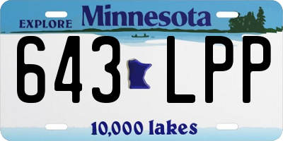 MN license plate 643LPP