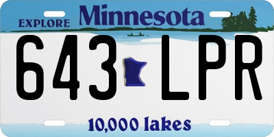 MN license plate 643LPR