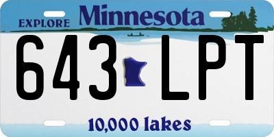 MN license plate 643LPT