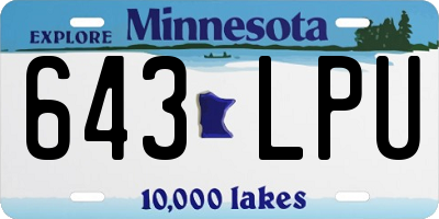 MN license plate 643LPU
