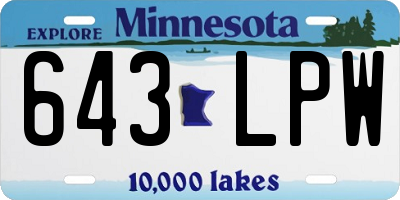 MN license plate 643LPW