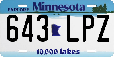 MN license plate 643LPZ