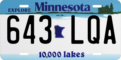 MN license plate 643LQA