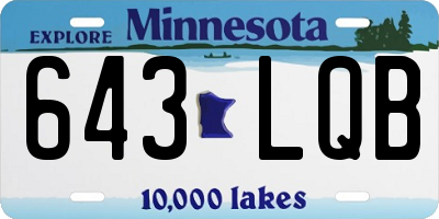 MN license plate 643LQB