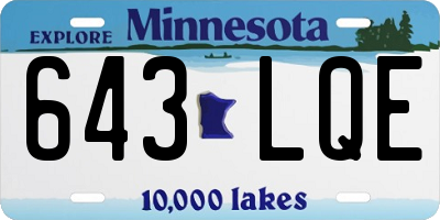 MN license plate 643LQE