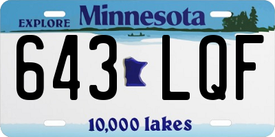 MN license plate 643LQF