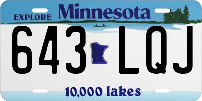 MN license plate 643LQJ
