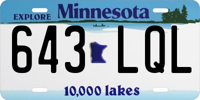 MN license plate 643LQL