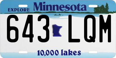 MN license plate 643LQM