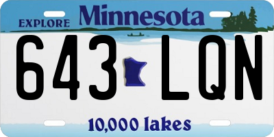 MN license plate 643LQN